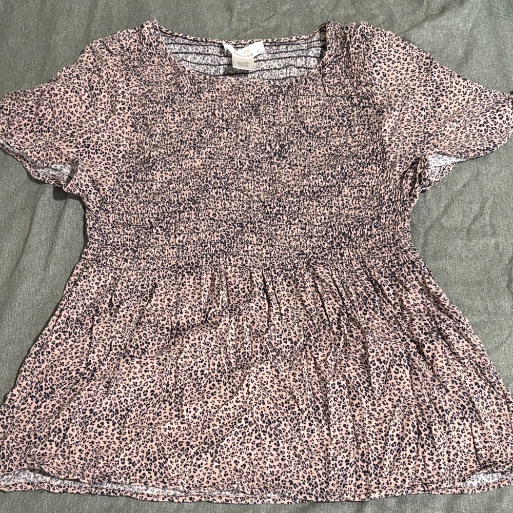 URBAN Romantics Blush Animal Print Blouse